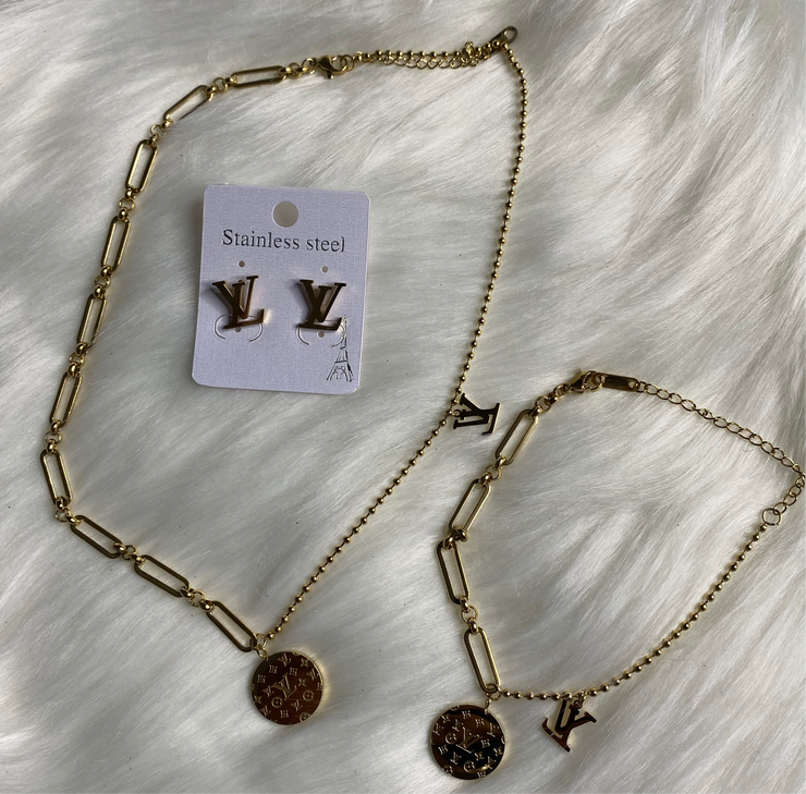 Shop Louis Vuitton Chain Silver With Jewels Logo Necklaces